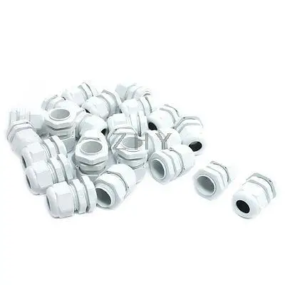 

24Pcs PG13.5 6mm to 12mm Waterproof Connector Plastic Cable Gland White
