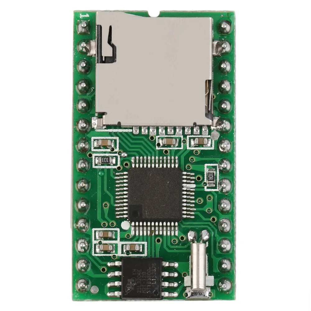 

High Quality Sound Module WT5001M02-28P U-disk Audio Player Card Voice Module MP3 Sound For Arduino Green