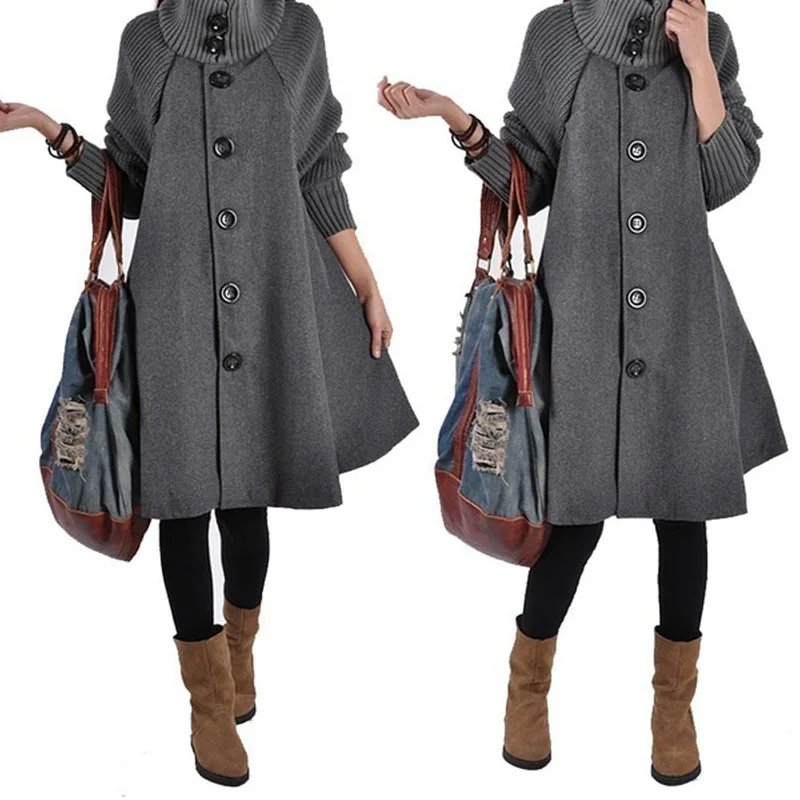 ZOGAA новое зимнее женское модное шерстяное пальто женское повседневное пальто с длинным рукавом Верхняя одежда женское свободное хлопковое пальто