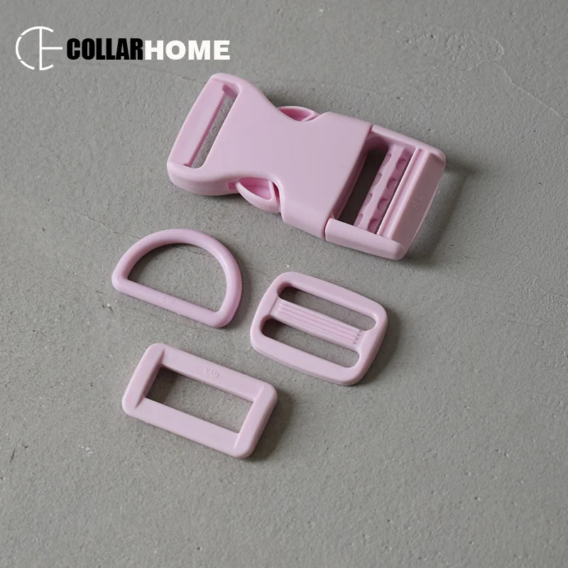 50 sets strong plastic side release buckle belt buckle D rings 25mm clip clasp straps bag luggage DIY dog cat collar accessories