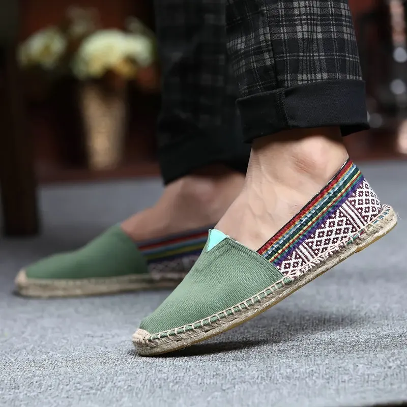

Women Espadrille Loafers Driving Flats Shoes Female nationa style Breathable casual Canvas Hemp Insole Fisherman Light 2019