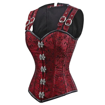 

Gothic punk steel double buckle shoulder strap sleeveless shaping bonsai body-shaping clothes court corset