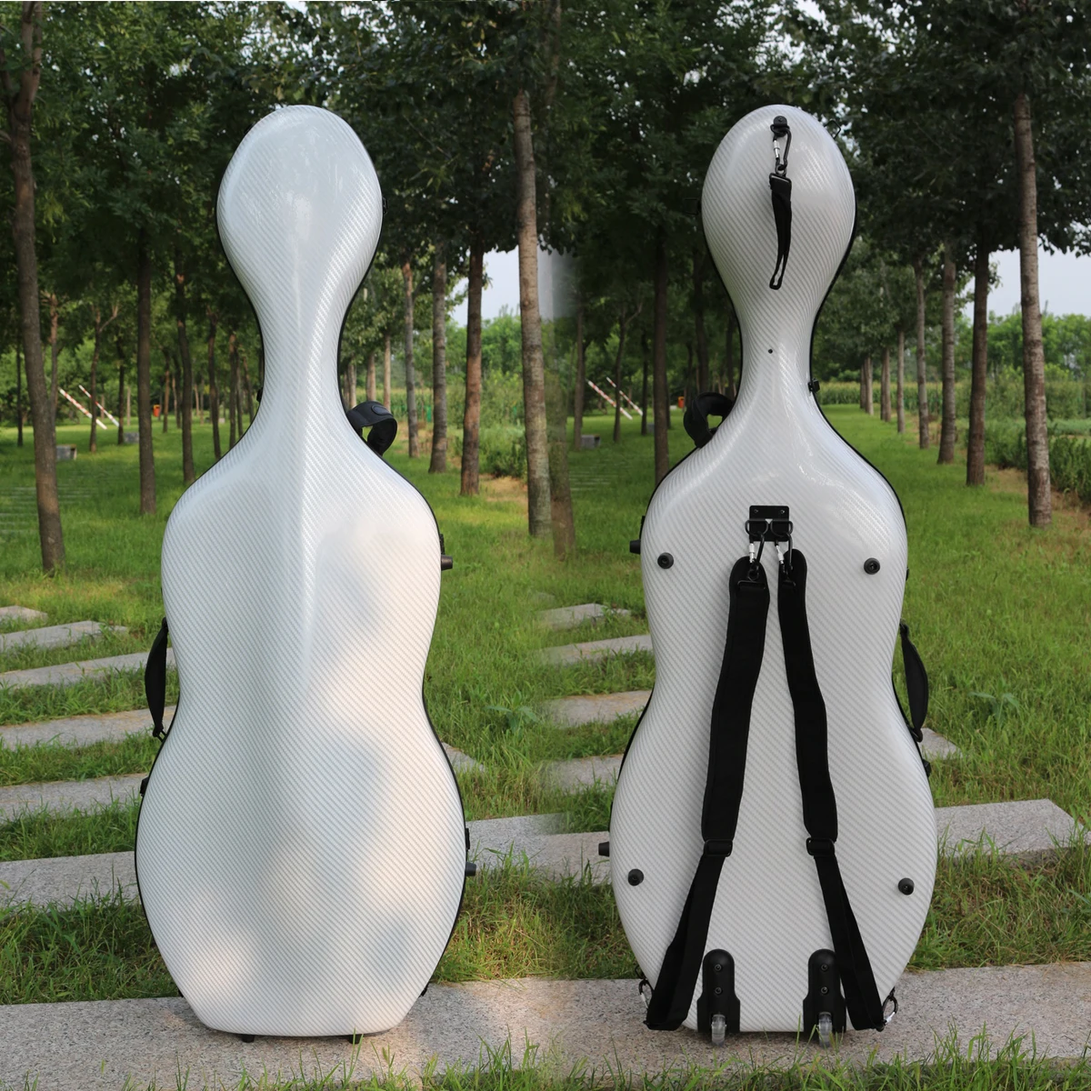 

Yinfente Advanced 3/4 4/4 Cello Case Carbon Composite material strong/light White