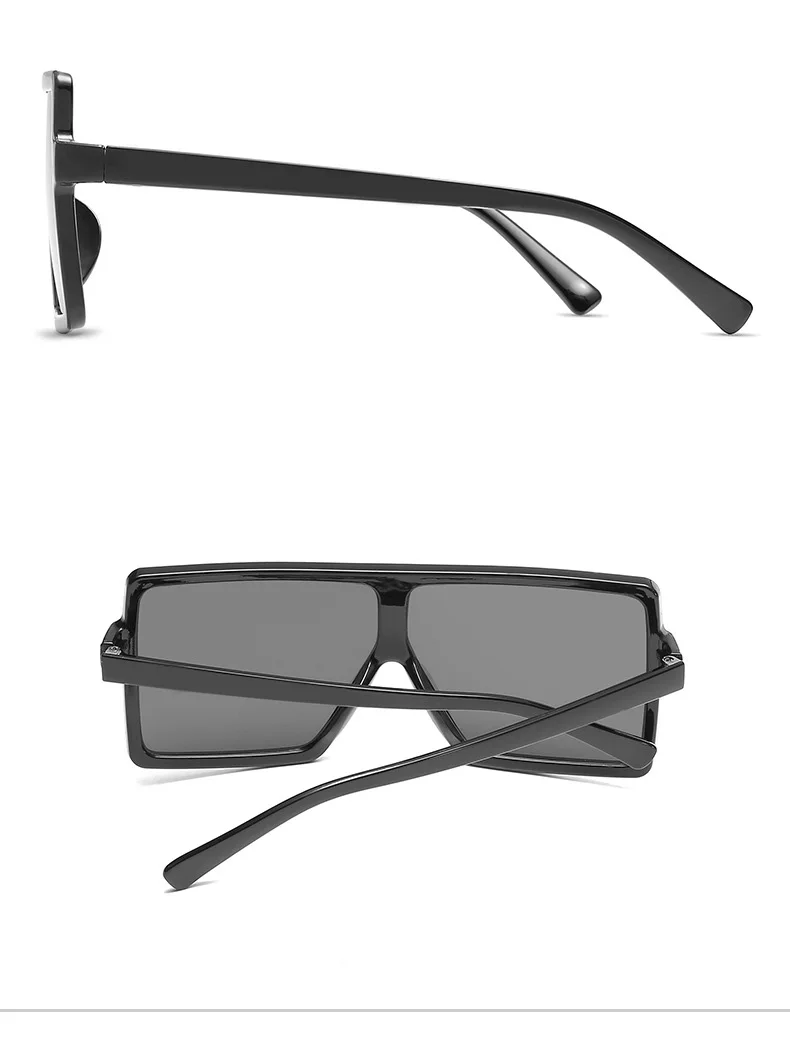 oversized sunglasses Retro Oversized Square Shades Woman Brand Designer Fashion Big Frame Flat Top Black Mirror Sunglasses Cheap Wholesale big round sunglasses