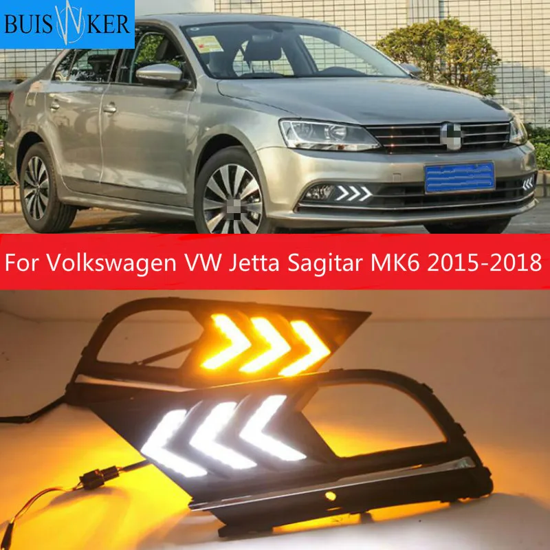 

Противотуманные фары для Volkswagen VW Jetta Sagitar MK6 2015-2018, Стайлинг автомобиля светодиодный Светодиодные ДХО, дневные ходовые огсветильник, дневные огни