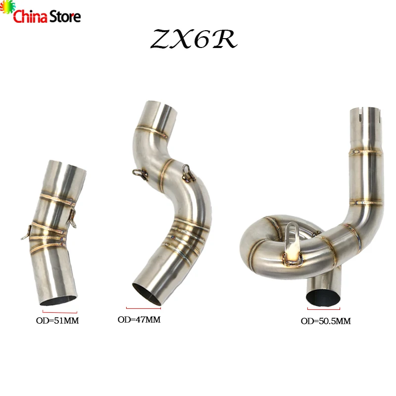 For Kawasaki ZX6R ZX636 ZX 6R Exhaust Mid Pipe ZX6R ZX636 Motorcycle
