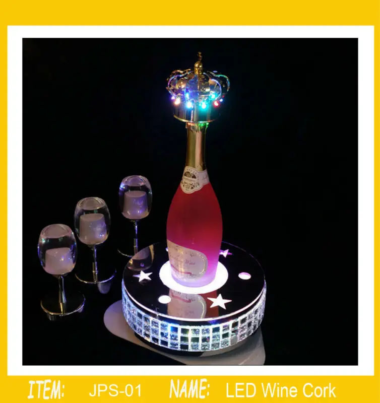 

Color LED light flash wedding party champagne cold fireworks replacement light-emitting LED desk lamp crown head wine stopper