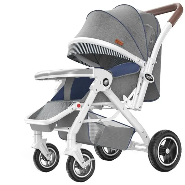 Детская коляска, может лежать и лежать, легкая складная четырехколесная детская коляска с высоким пейзажем, детская коляска для детей 0-3 лет