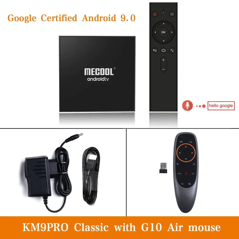 MECOOL KM9 pro Android 9,0 TV Box 4G RAM 64G ROM 2,4G/5G WiFi BT 4,1 Amlogic S905X2 Android 9,0 TV Box медиаплеер - Цвет: km9 pro classic G10