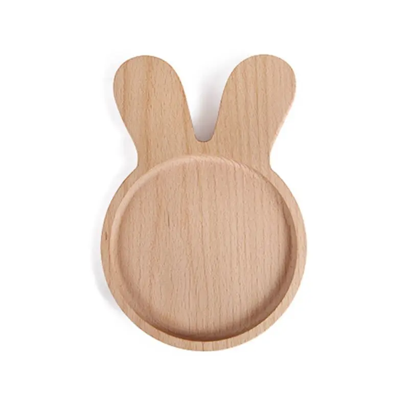 Rabbit Милый мультяшный кролик/олень/кошка, деревянный десертный ужин, тарелка для еды, фруктовое блюдо, поднос для детей, сервировочный столовый инструмент, столовая посуда - Цвет: Rabbit