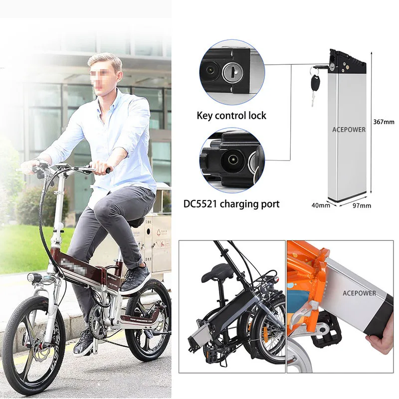 DCH-003折りたたみ自転車バッテリー36v 10Ah 14Ah 48v 10.5Ah