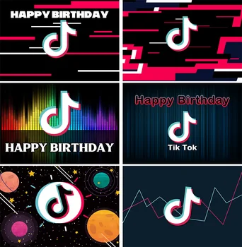 

Musical Symbol Tok Tik Background for Photo Studio Beating Audio Frequency Birthday Party Photography Backdrop Photo Booth