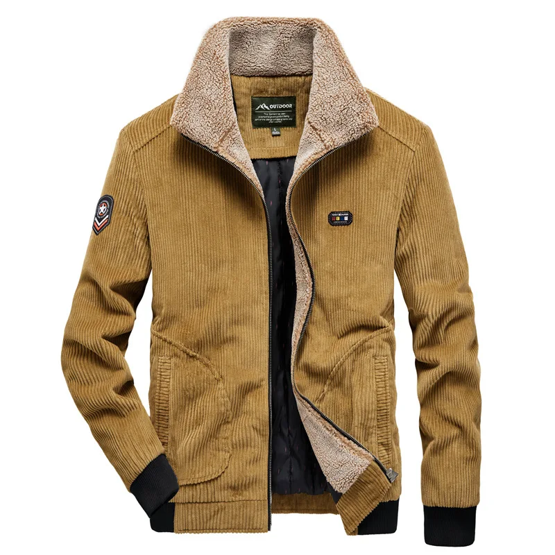 

Corduroy Young And Middle-aged Men Casual Loose And Plus-sized MEN'S Outerwear Brushed And Thick Jacket