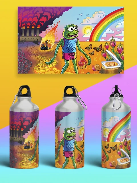 Bottle Sport/travel Hip Flask Memes Pepe Pepe Thinking Meme Emoji-5317 F  Sport Travel Camping Hip Flask Flask - Sports Bottles - AliExpress