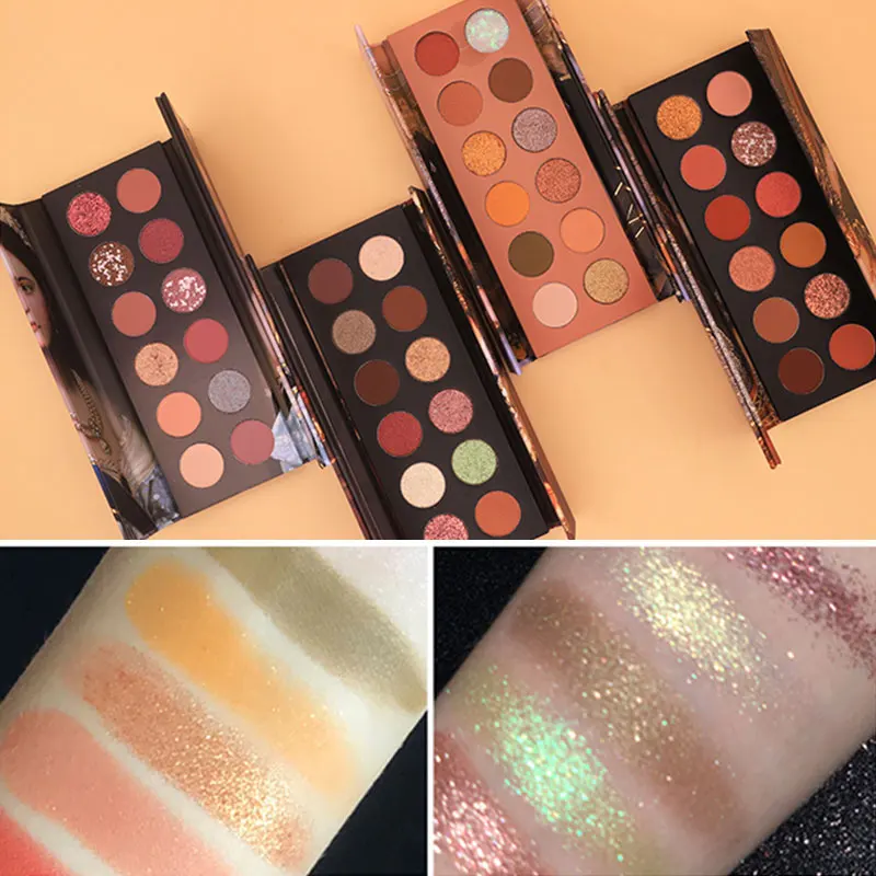

HOJO 12 Colors Luxury Painting Shimmer Art silky Eyeshadow Pigment Matte Eye Shadow Palette Glitter Powder Makeup Waterproof