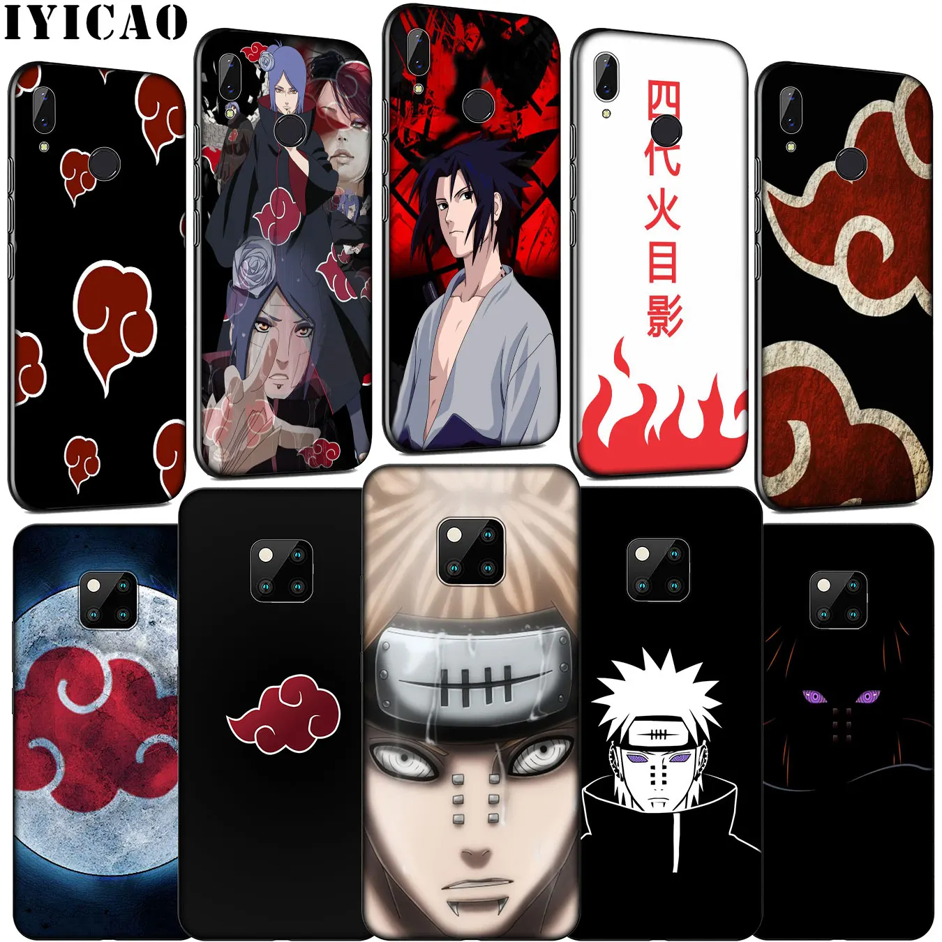 IYICAO Akatsuki Pein Konan NARUTO Soft Silicone Phone Case for Huawei Mate 30 20 10 Pro Black Nova 5i 4 3 3i 2i 2 Lite |