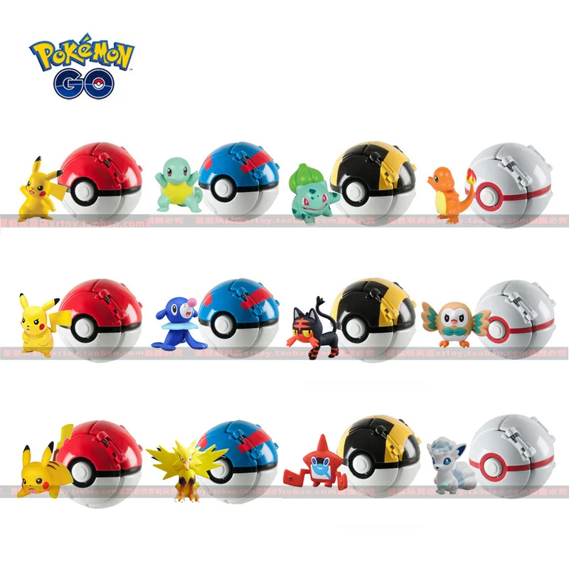 

Pokemon Pikachu pokemon ball poket figures random 12pcs action pkm toys cartoon movies sets