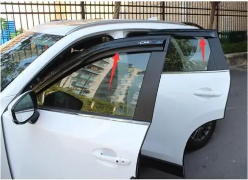 

for Mazda 2nd generation cx-5 17-19 car rain shield awning trim cover Side Window Deflector Door Rain Sun Shield