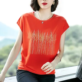 

Summer Short Sleeve Tshirts Women's Tees Tops 2020 New Loose Casual Cotton T Shirts Plus Size Printing Loose T-shirt Girl M-4XL