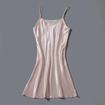 

Lady Spaghetti Strap Nightdress Silky Nightgown Sleepwear Satin Intimate Lingerie Kimono Bathrobe Gown Sexy Home Clothes