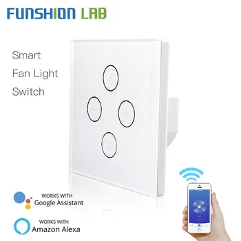 

WiFi Smart Ceiling Fan Light Wall Switch,Smart Life/Tuya APP Remote Various Speed Control, Compatible with Alexa and Google Home