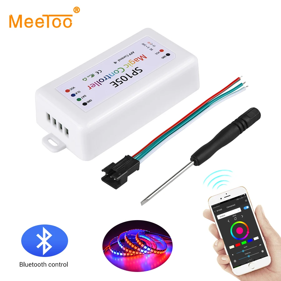 DC5-24V SP105E RGB светодиодный светильник Bluetooth контроллер для WS2812 SK6812 WS2811 2048 пикселей