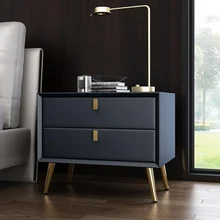 

Installation-free Bedside Tables for The Bedroom Solid Wood Bedside Table Modern Light Luxury Leather Bedside Cabinet Nightstand