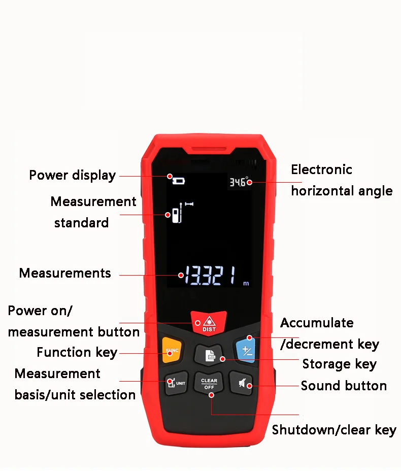 UNI-T LM50EX/LM70EX/LM100EX лазерный дальномер; вращающийся цветной экран профессиональный лазерный дальномер с коробкой