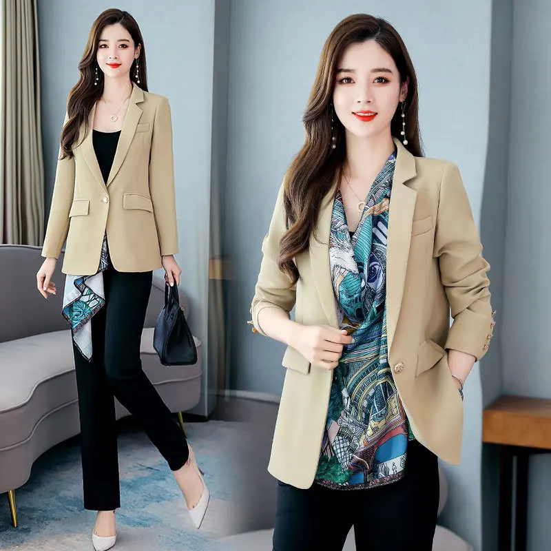 

European Version of the Professional Small Suit Coat 2019 Autumn New Style Able Ol Elegant Simple Versitile Fashion Suit WOMEN'S