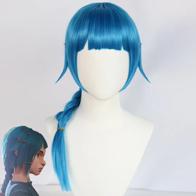 XiaoSHU Anime Arcane Wig LOL League of Legends Jinx Cosplay Wig Women Hair Heat Resistant