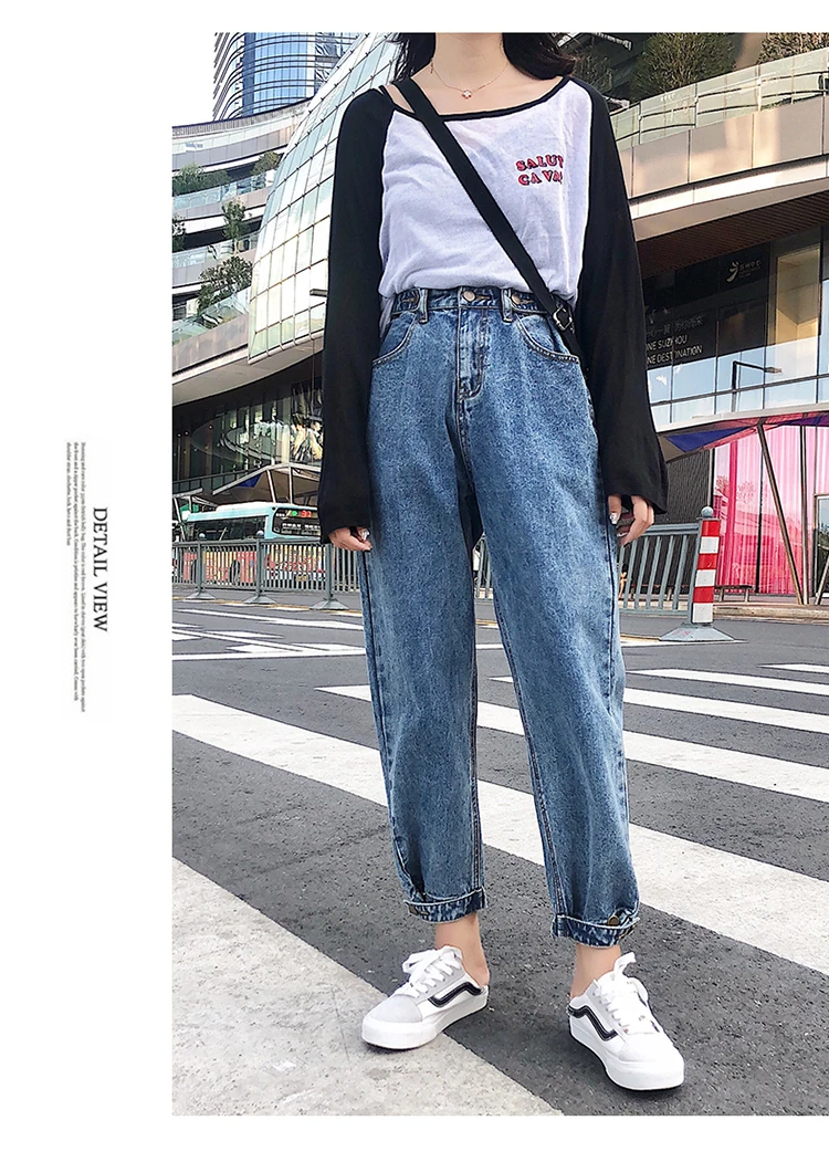 Women Mom Jeans Harem Jeans Casual Denim Pants Boyfriends Jeans Femme Trousers Ripped Jeans Vintage Retro-85