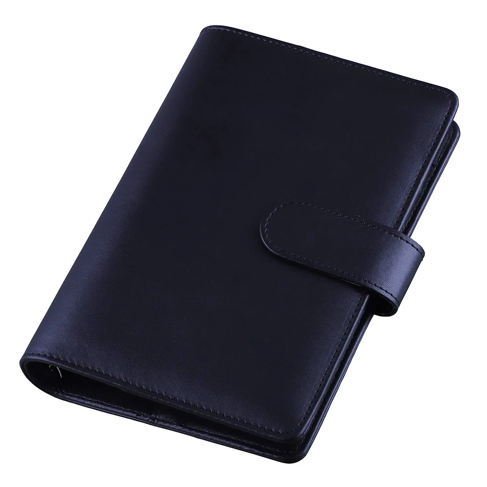 

A6 PU Leather Notebook Binder Refillable 6 Ring Binder for A6 Filler Paper, Loose Leaf Personal Planner Binder Cover with Magnet