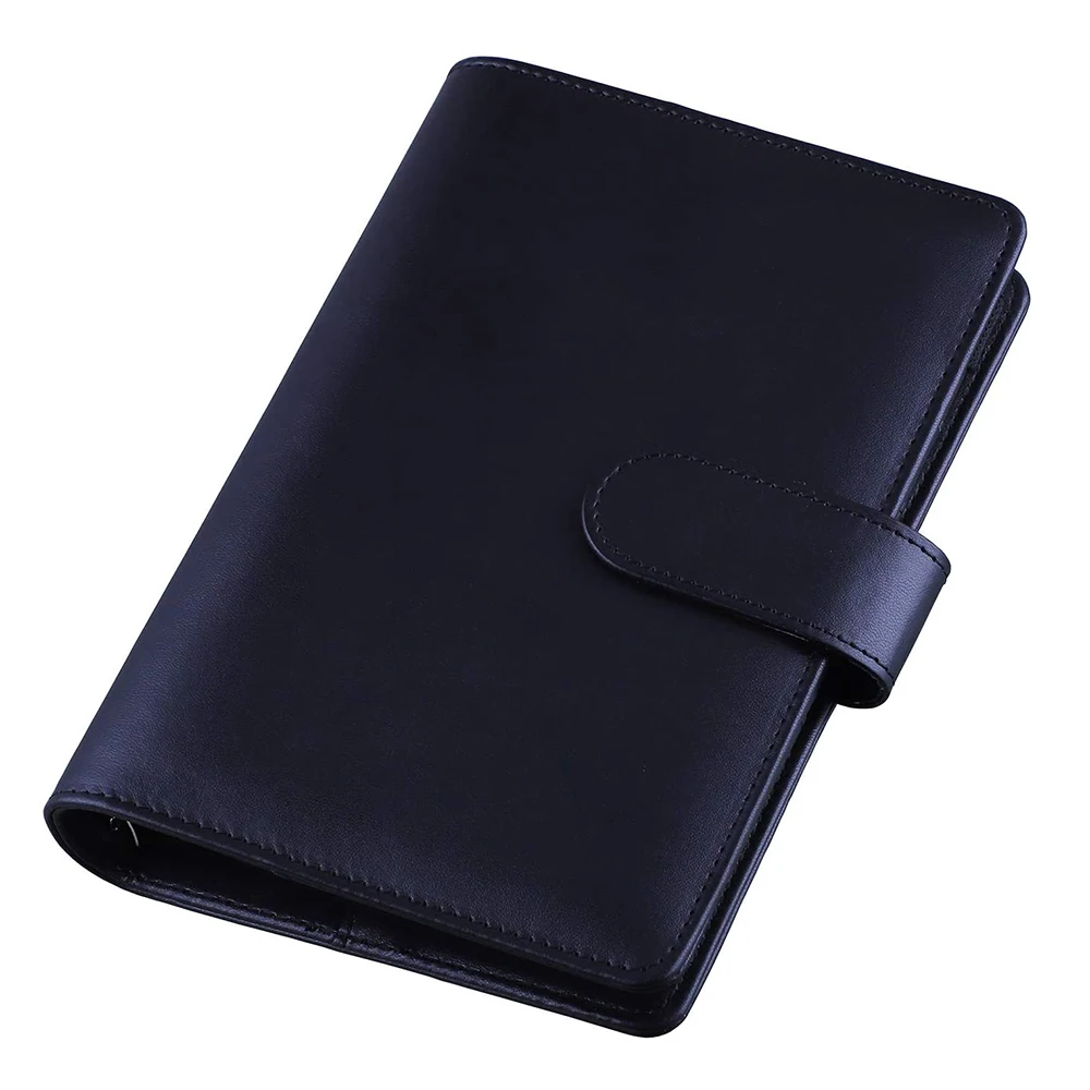 Binder Cover for A6 PU Leather Notebook with 6 Round Ring,Magnetic Buckle Notebook Binder for A6 Filler Paper 3PCS 