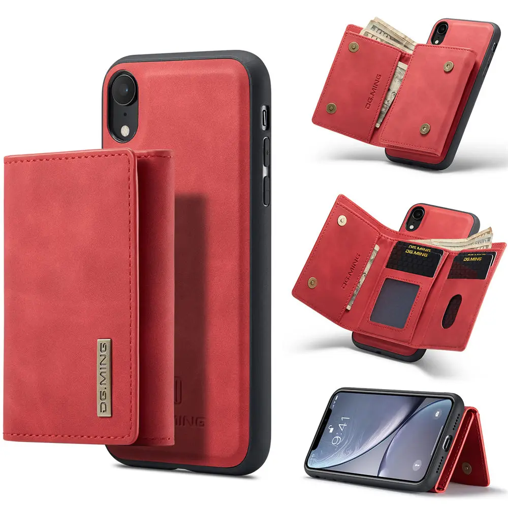 

Case For iPhone X XR XS Max Luxury Leather Wallet Magnetic Flip Cover For Credit Card Protective Shockproof Slot Holder