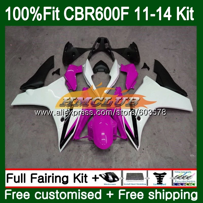 Литья под давлением для HONDA CBR600F4i 2011 2012 2013 129CL. 21, светло-розовые, белые CBR 600 F 600F CBR600 F F4i CBR600F, 11, 12, 13, 14, обтекатели - Цвет: No. 1