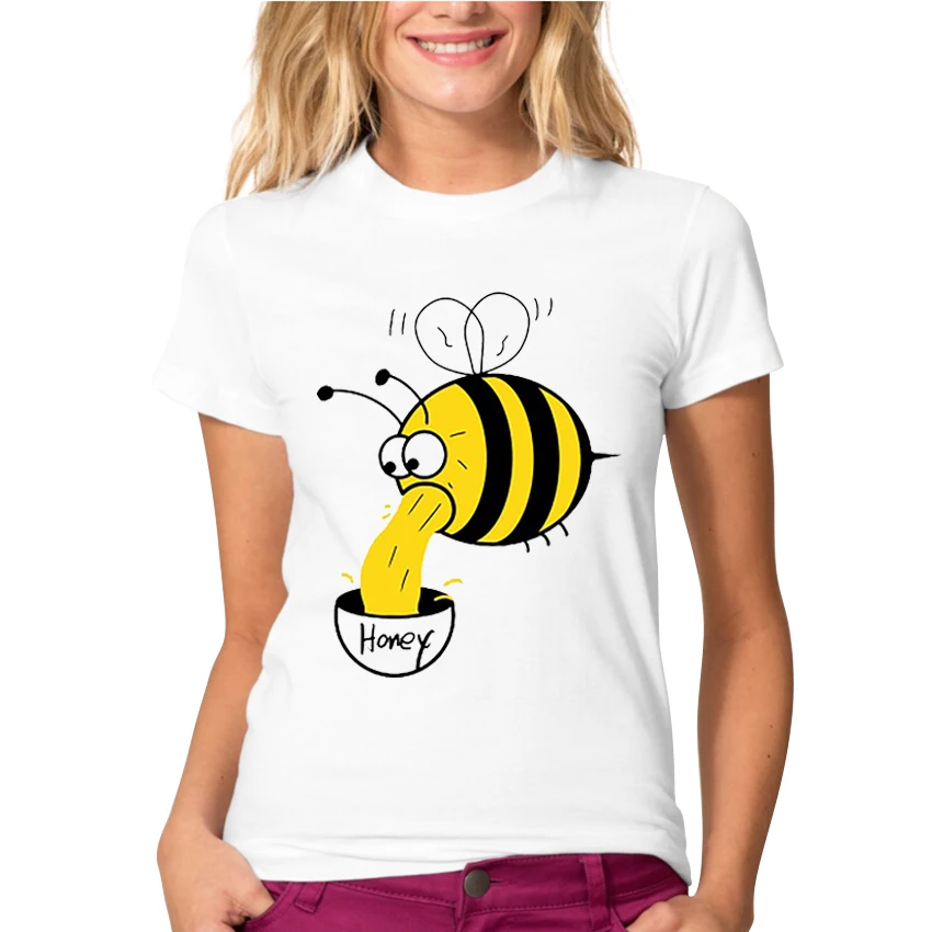 2019 Printing Bee Like Honey T Shirt Building Women/Lady Harajuku Normal Animal T-Shirt Short Sleeve Tee Summer Tops Top |