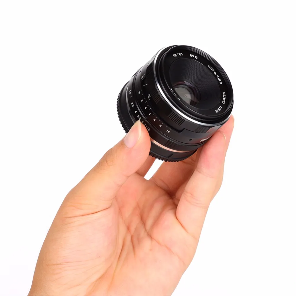 Meike 25 мм f1.8 ручная фокусировка широкоугольный объектив для sony A6000 A6300 A6500 A7 A7II для sony E mount беззеркальных камер
