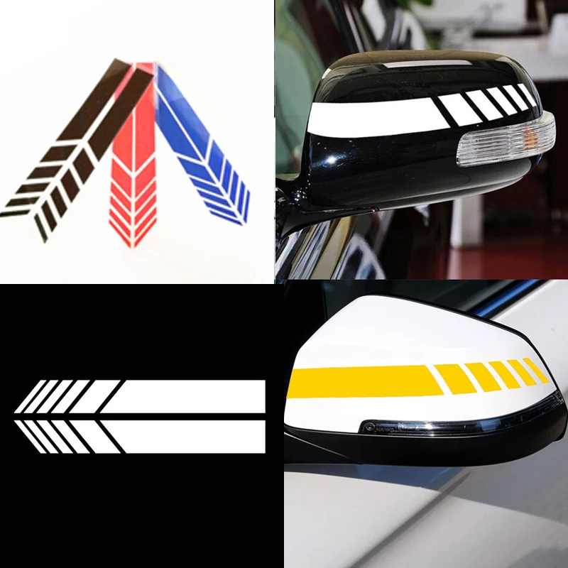 2 шт. автомобильный Стайлинг Зеркало заднего вида боковая наклейка в полоску DIY