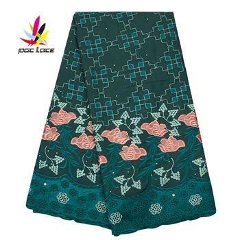 

Cotton Swiss Voile Nupcial Embroidered Tulle Flower Nigeria Dry Lace Silver Wedding Dresses High Quality Lace AMY2566B