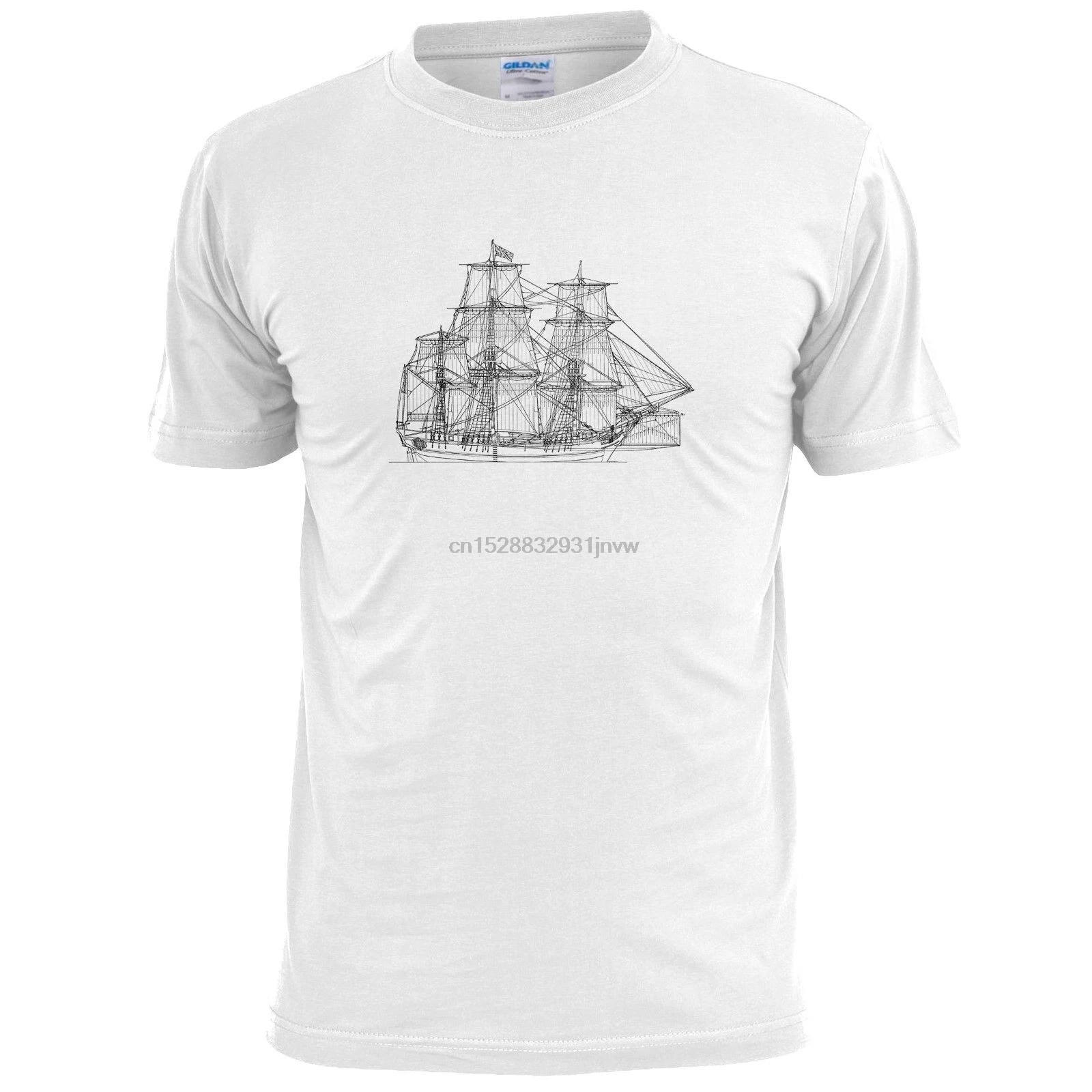 HMS BOUNTY схема эскиза корабля FLETCHER в христианском стиле футболка с коротким рукавом