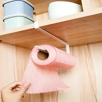 

Creative tissue storage rack free punch paper roll cabinet door bathroom kitchen living room durable roll paper holder