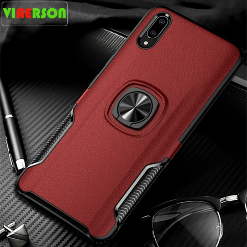 Leather Texture Stand Case For VIVO V11 Pro X20 Plus X23 Car Magnetic Ring Holder TPU Armor Back Cover Vivo V15 Fundas | Мобильные