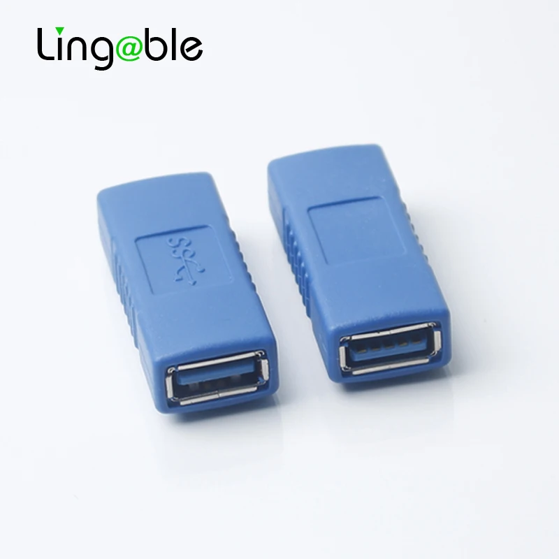 Lingable Супер Скоростной удлинитель USB 3 0 переходник с гнезда на гнездо F/F Синий
