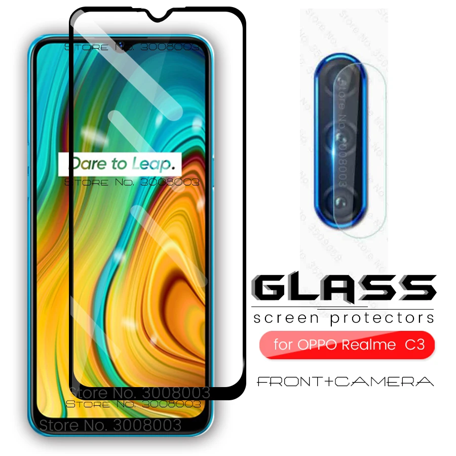 Real mi c 3 de vidrio protector de lente de cámara para oppo realme realmy real mi c3 3c smartphone Pantalla de seguridad película glas para realmec3 6,5