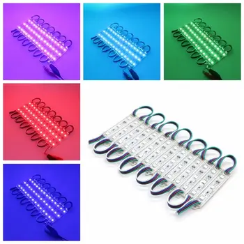 

20PCS SMD 5050 LED Module 3Led RGB Light Waterproof 12V DC Advertising Sign Lamp jk973