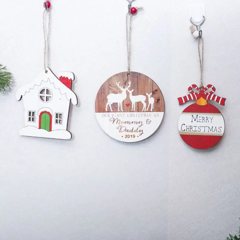 Рождественский деревянный Колокольчик для дома в форме оленя, висячие украшения для дома, сада, праздничные вечерние принадлежности