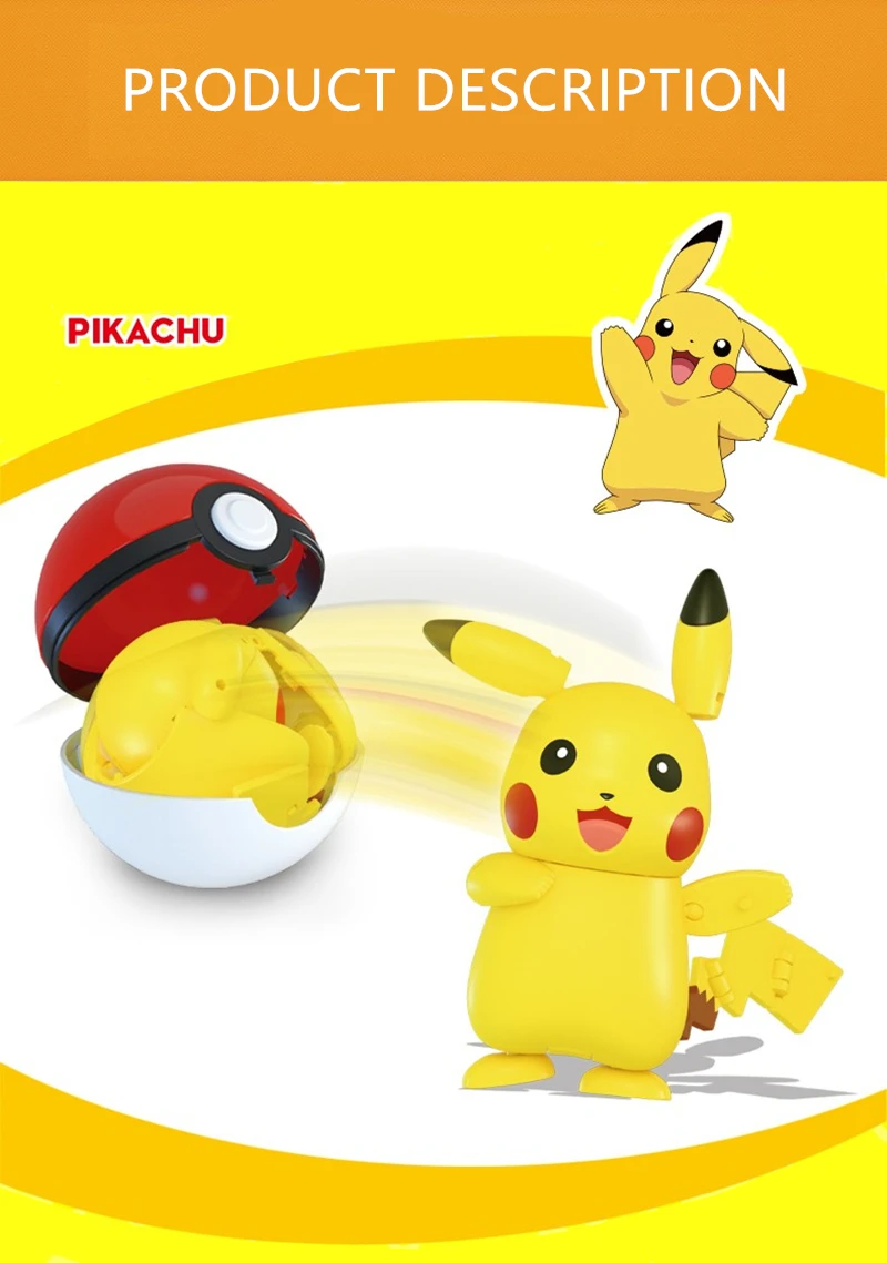 Genuine Pokemon Box Set Pocket Monster Pokeball Deformation Toys Pikachu Venusaur Charizard Gyarados Mewtwo Anime Figure Model