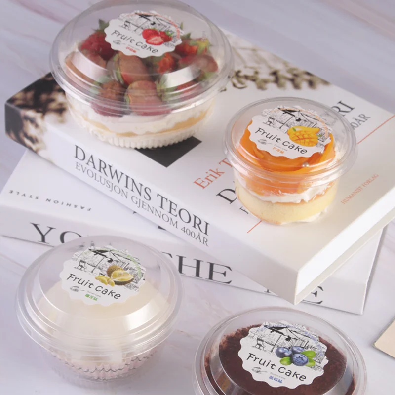 100setsTransparentPlasticGiftBoxCakePackagingBoxesTiramisu