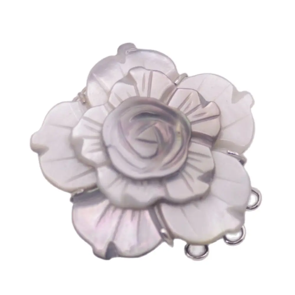 

3 ряда, натуральный серый Оболочка, слои цветов, застежка для фотографий