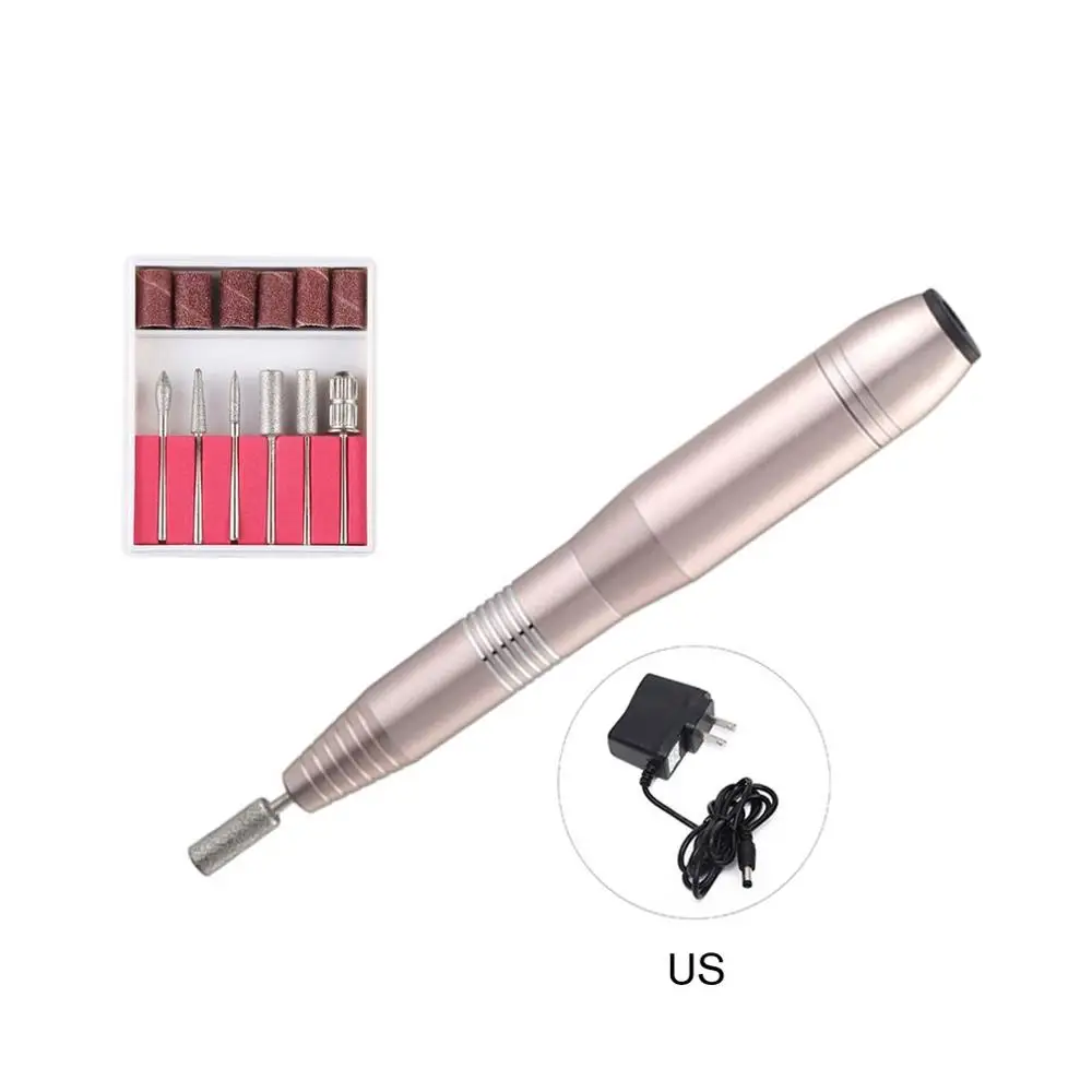Nail Polishing Machine Electric Mini Portable Polishing Pen 20000 Rotary Type Exfoliating Unloading Polishing Machine - Color: US